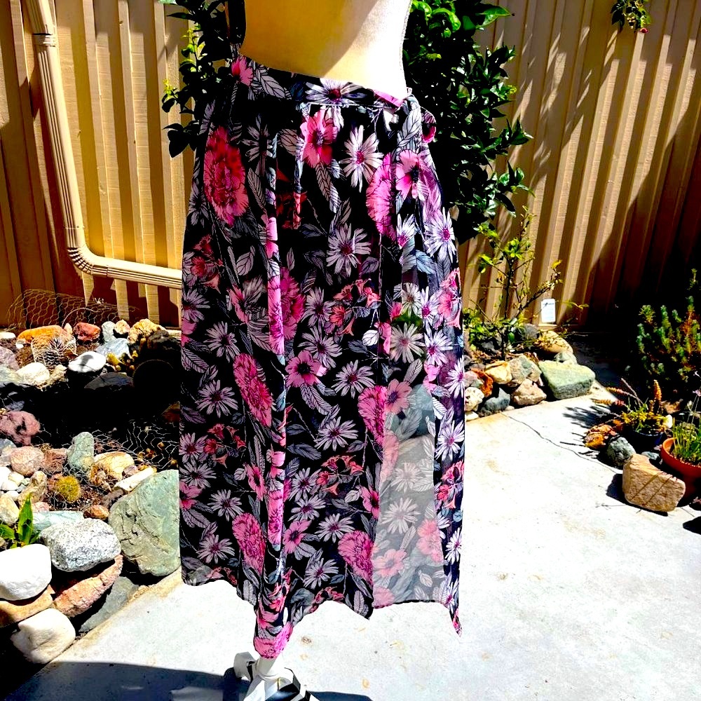 New semi sheer wrap maxi skirt